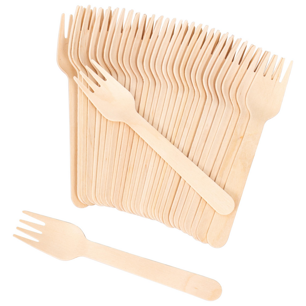 2400pcs Disposable Wooden Forks Eco Friendly Cutlery Extra Strong Bulk
