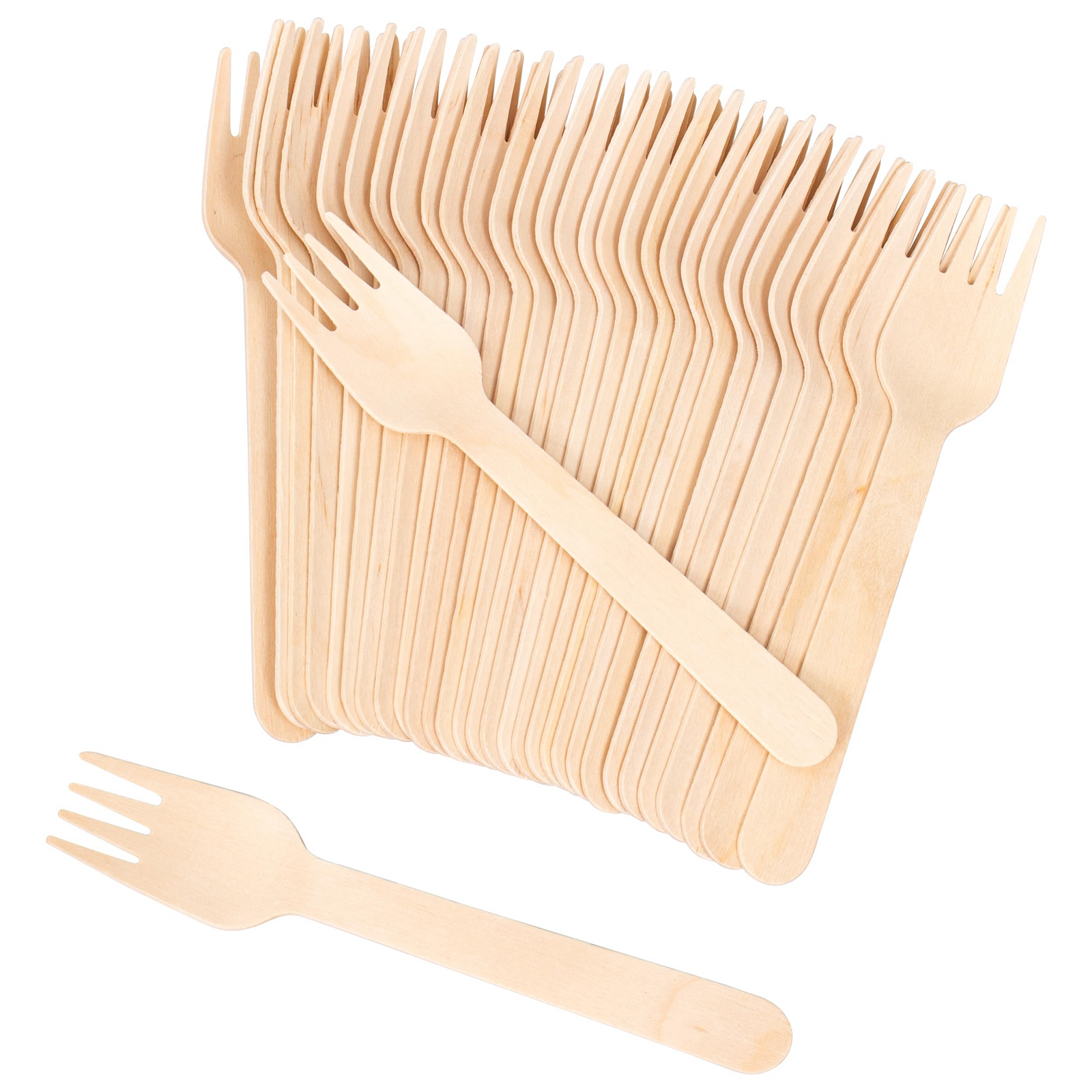 2400pcs Disposable Wooden Forks Eco Friendly Cutlery Extra Strong Bulk