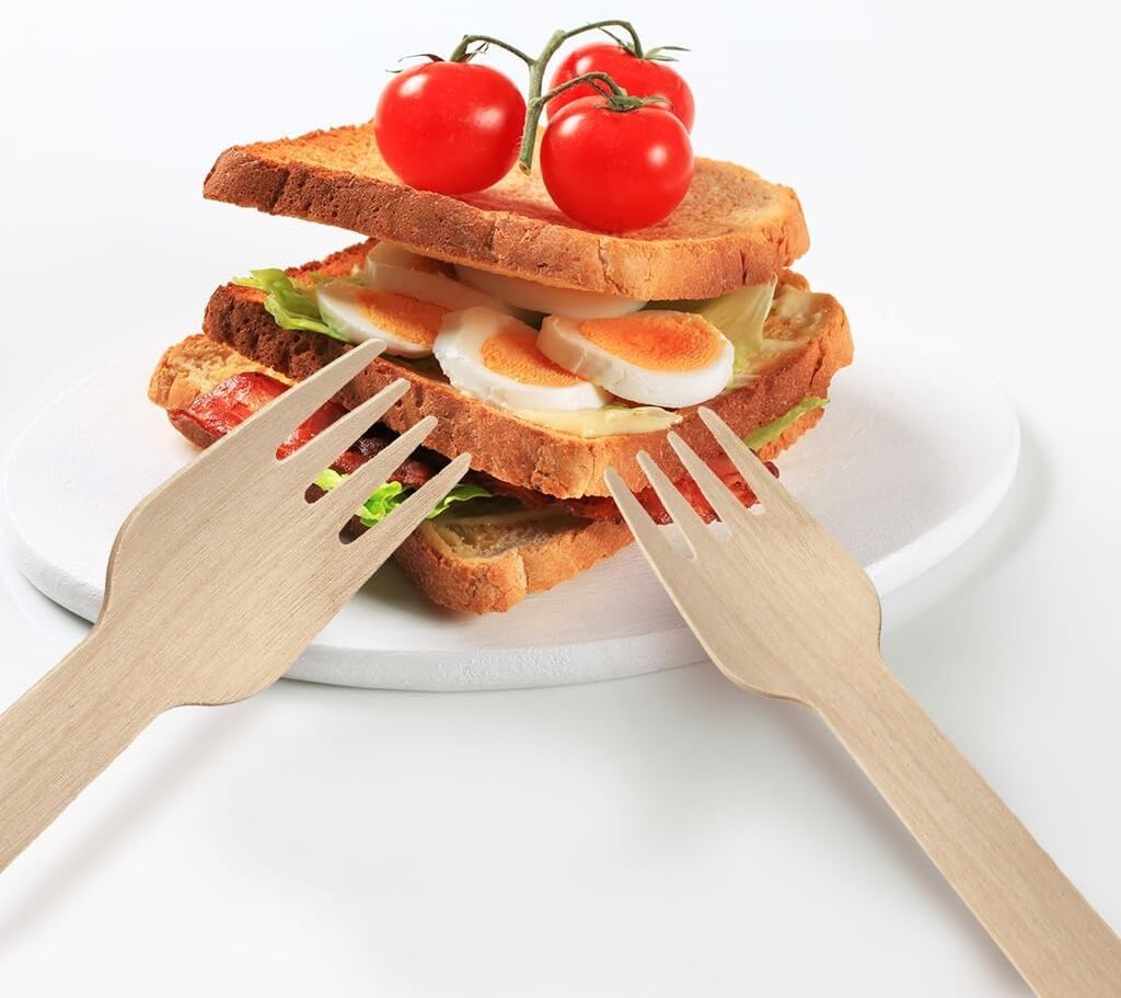2400pcs Disposable Wooden Forks Eco Friendly Cutlery Extra Strong Bulk