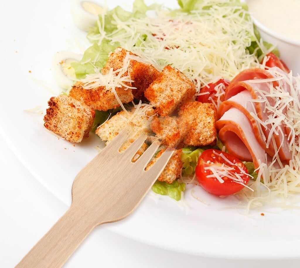 1800pcs Disposable Wooden Forks Eco Friendly Cutlery Extra Strong Bulk (16cm Long)