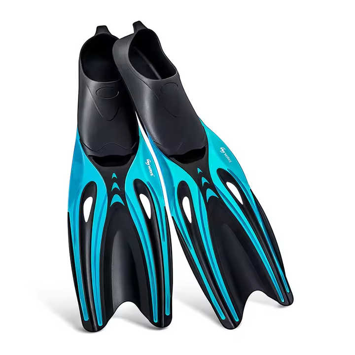S Blue Adult Professional TPR Swim Fins - Rubber Snorkeling Flippers for Diving and Free Swimming