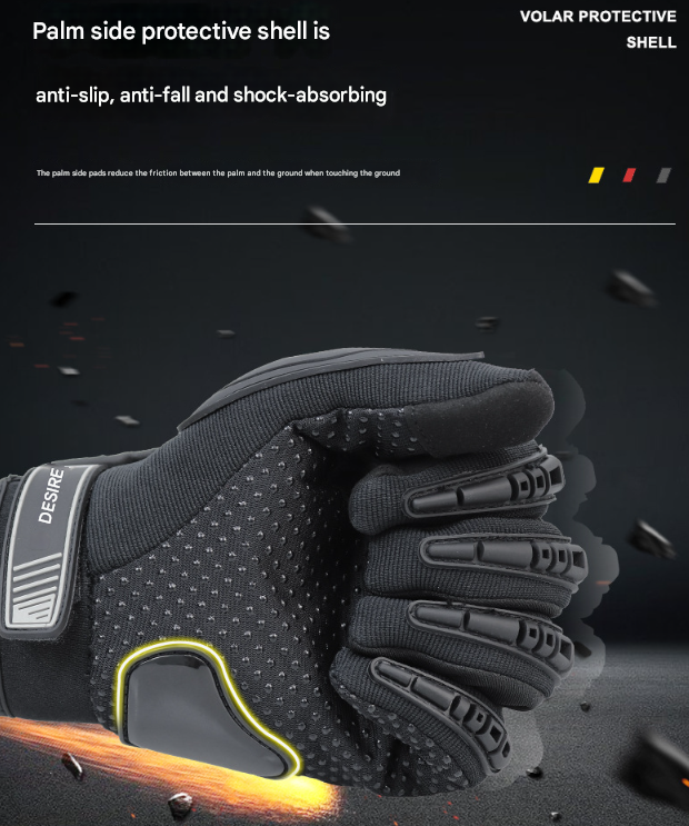 Size M Green and Black Protective Motorcycle Riding Gloves - Hard Knuckle Armour & Touchscreen Fingertips