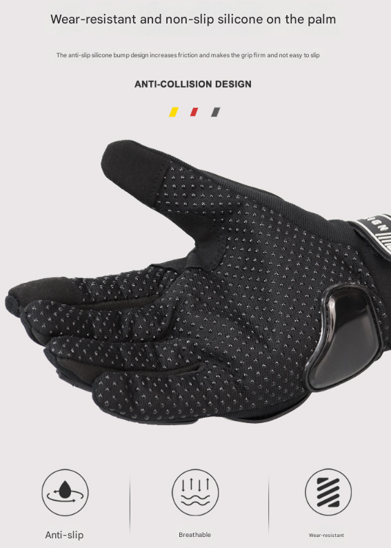 Size M Green and Black Protective Motorcycle Riding Gloves - Hard Knuckle Armour & Touchscreen Fingertips