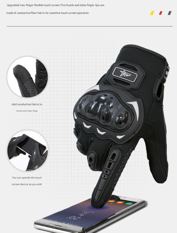 Size 2XL Green and Black Protective Motorcycle Riding Gloves - Hard Knuckle Armour & Touchscreen Fingertips