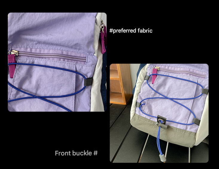Blue Mini Lightweight Drawstring Backpack for Women - Small Casual Travel Daypack