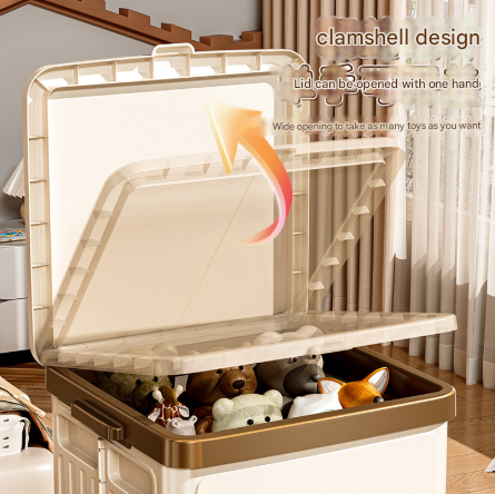 Light Green Large Foldable Storage Box with Lid and Wheels - Heavy Duty Collapsible Toy Organizer Bin