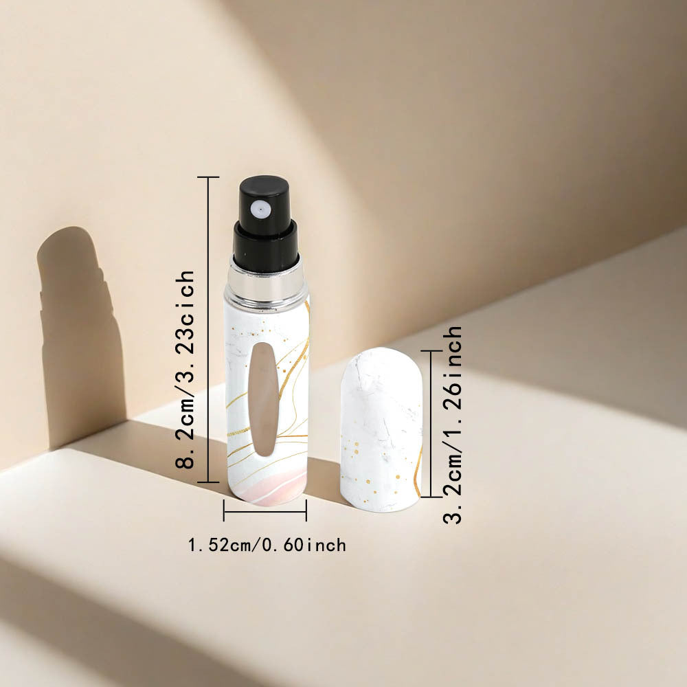 Red Chic Marble Travel Perfume Atomizer Set (3-Pack) - 5ml Leakproof Bottom-Fill Spray Bottles