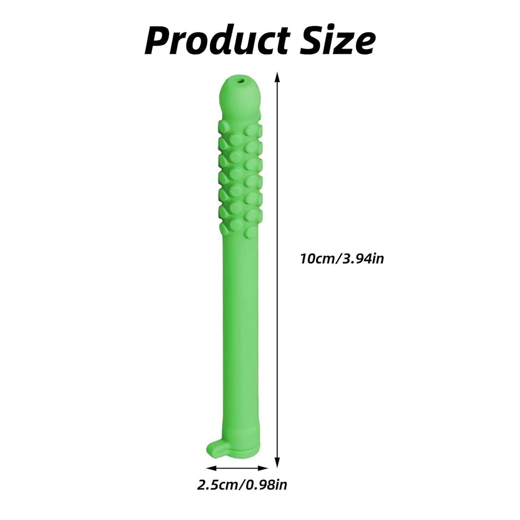5-Pack Silicone Essential Oil Breathing Stick & Chewable Sensory Fidget Tube for Focus & Relaxation Orange Scent Green