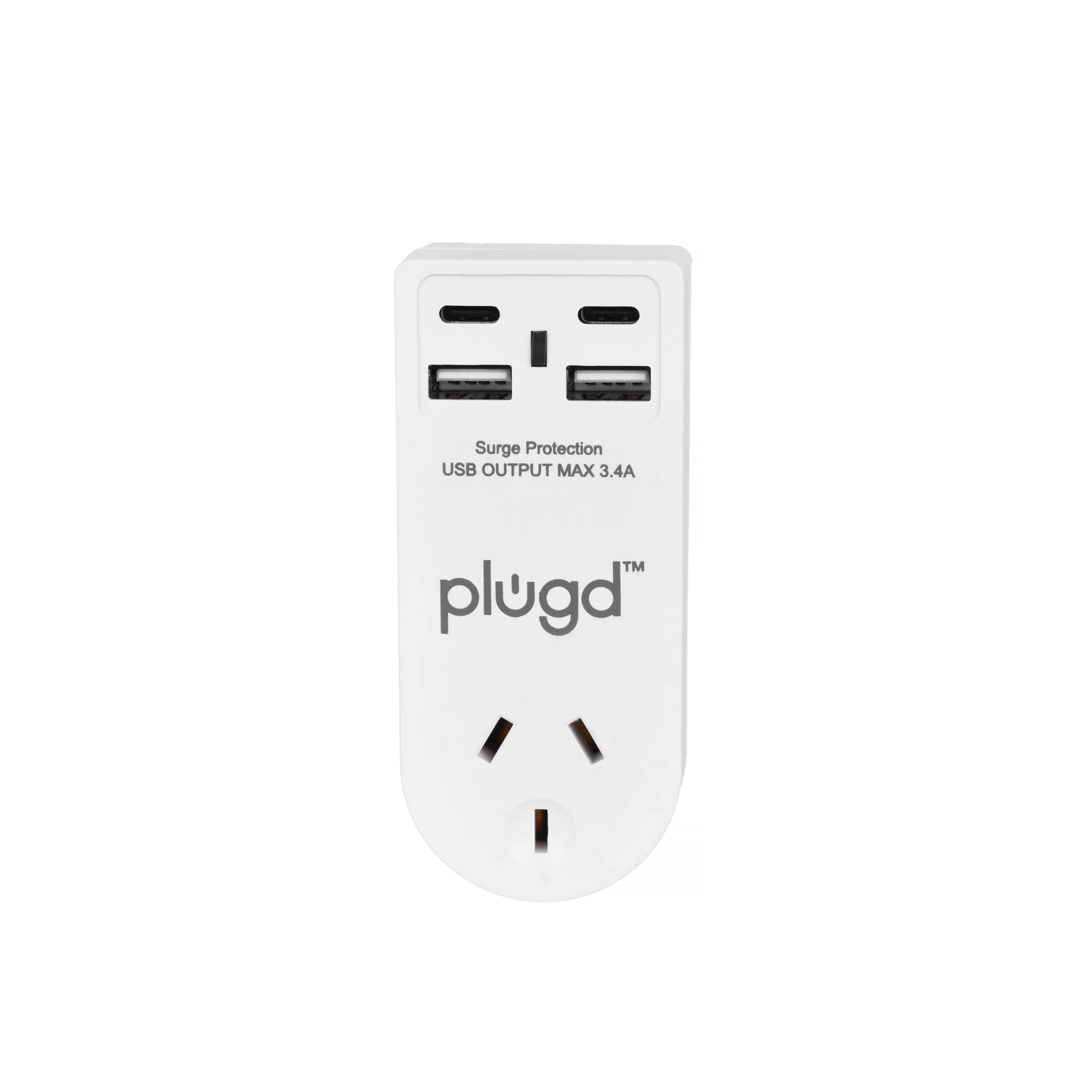 2 USB-A and 2 USB-C Wall Charger with Surge Protection