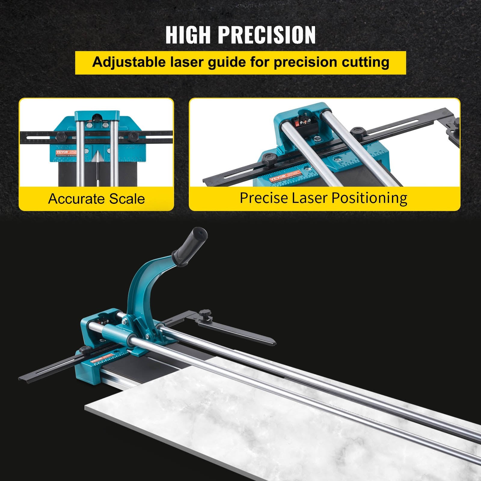 VEVOR Manual Tile Cutter 1200mm Cutting Machine w/ Laser for Ceramic