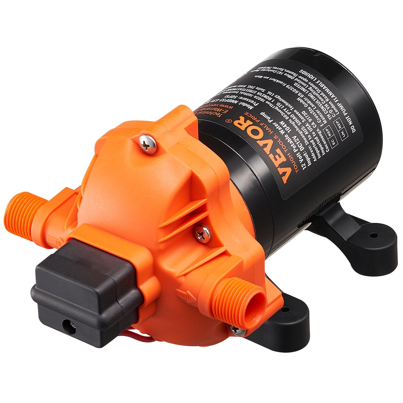 VEVOR Diaphragm Pump 3.5GPM 13.25L/min 3-Chamber Water Pump Pressure Switch