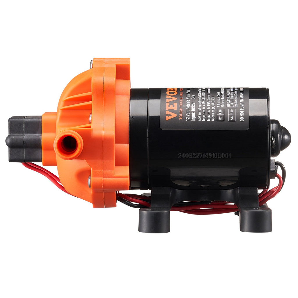 VEVOR Diaphragm Pump 3.5GPM 13.25L/min 3-Chamber Water Pump Pressure Switch
