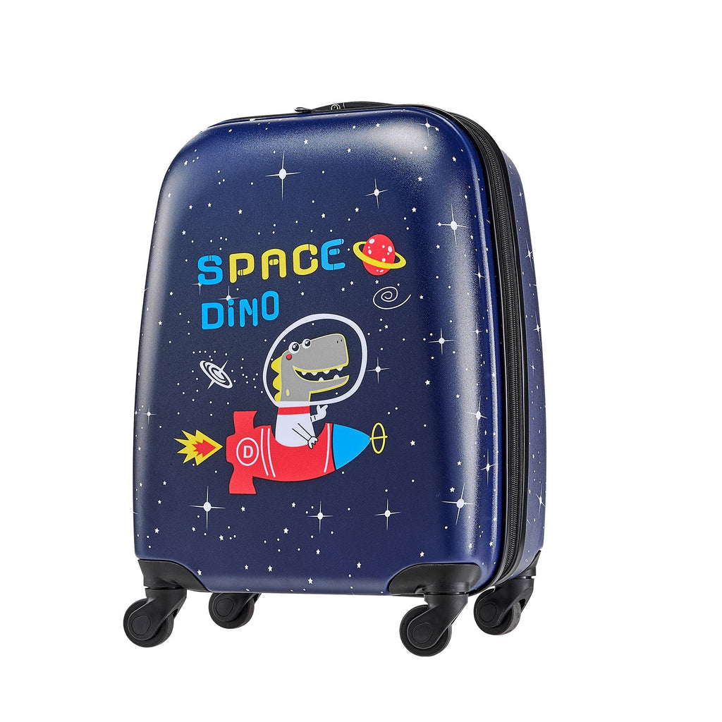 VEVOR Kids Luggage Set, 2 Piece, 45.7 cm Hardside Rolling Wheels Suitcase with Hard-Shell Backpack, Dinosaur Kids Carry on Luggage Set, Holiday Birthday Present for Girls & Boys, Airline Approved