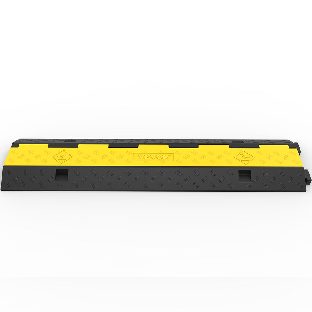 VEVOR 3 Pcs 2-Cable Rubber Electrical Wire Cover Cord Protector Ramp 11000 lbs