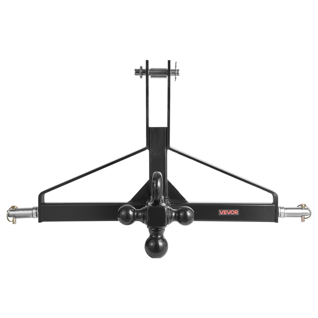 VEVOR 3 Point Trailer Hitch with 2 in Receiver, 3pt Quick Hitch Attachment, Heavy Duty Tractor Tow Drawbar Adapter, Compatible with Kubota, Mahindra, Ford, Yanmar, John Deere, Massey Ferguson