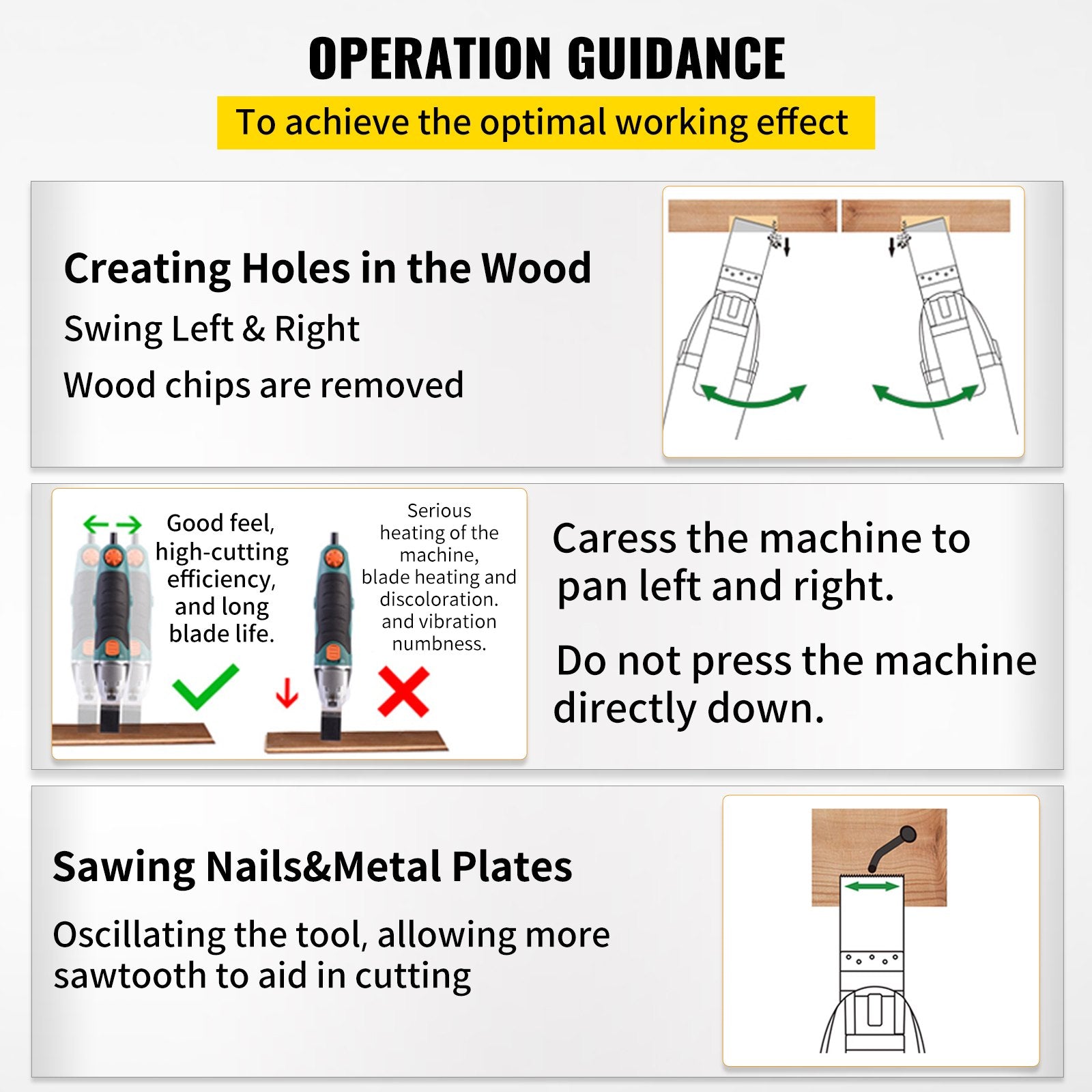 VEVOR Oscillating Multi Tool Saw Blades Multi Tool Blades 50PCS for Wood Metal