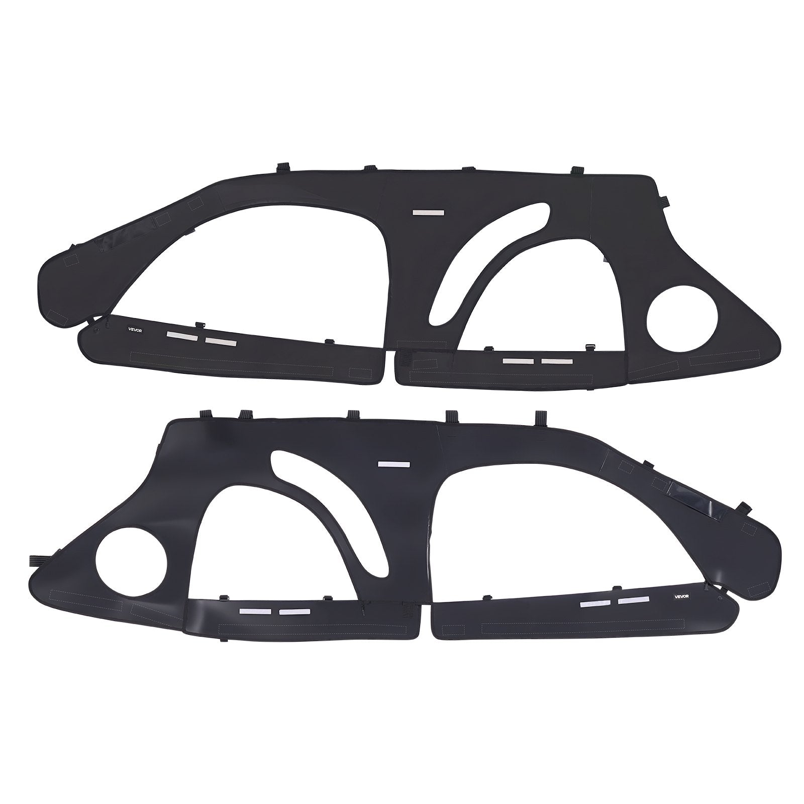 VEVOR Cab Enclosure Upper Doors, Compatible with Polaris RZR PRO 2020-2024/Polaris RZR Turbo2022-2024, Soft Upper Doors, Upgraded Zipper UTV Soft Side Window Kit, Fit with Side Mirrors and Windshields