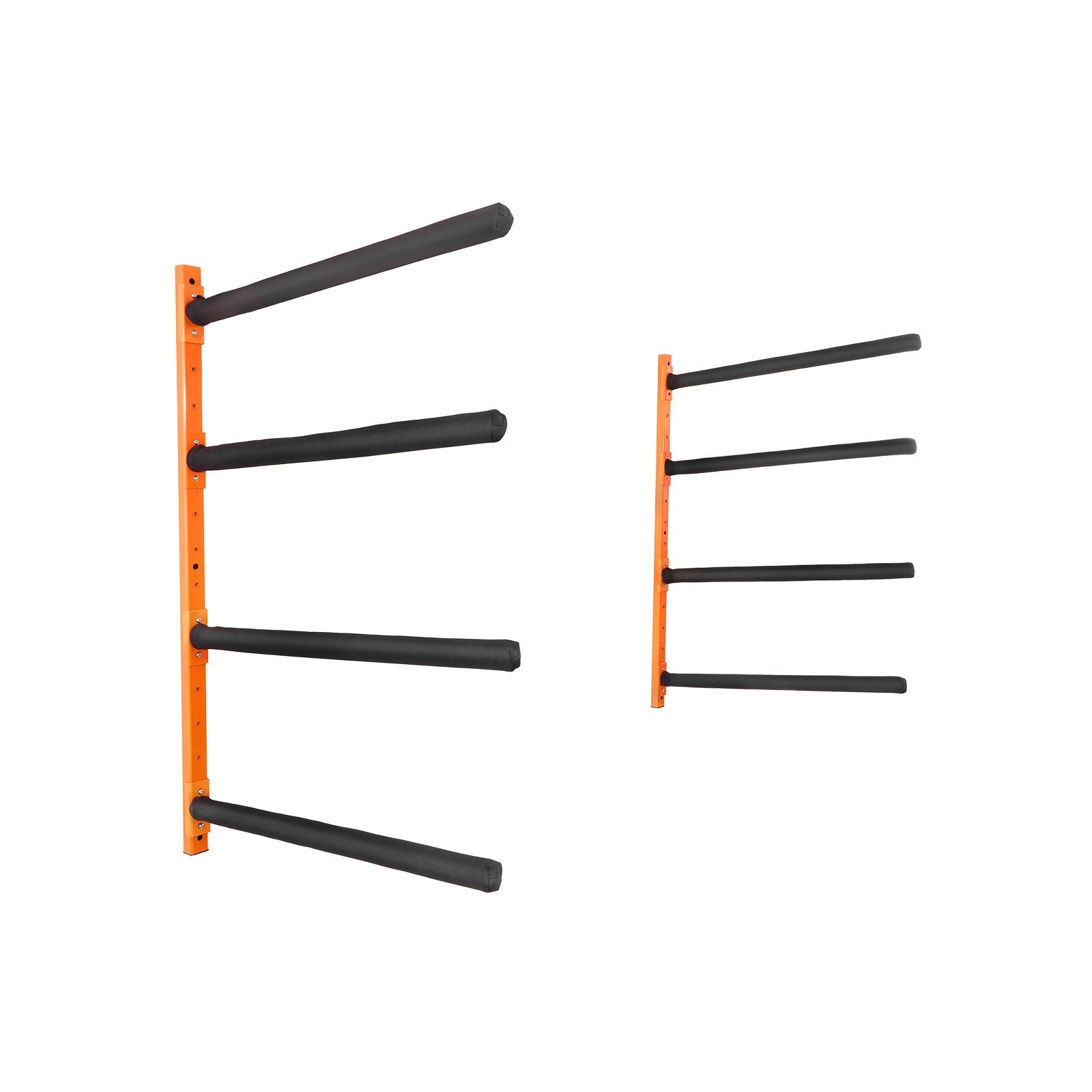 VEVOR Wall Kayak Storage Rack, 4-Capacity Wall Mounted Kayak Holders for Kayak Canoe Paddle Board, Kayak Storage Hooks with Adjustable Padded Arms, 181.6 KG Load Kayak Hanger for Indoor Outdoor Garage