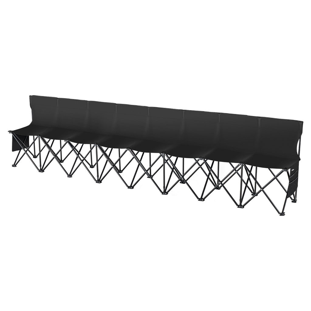 VEVOR 8 Seat Portable Folding Sport Bench Outdoor Camping Chair with Carry Bag