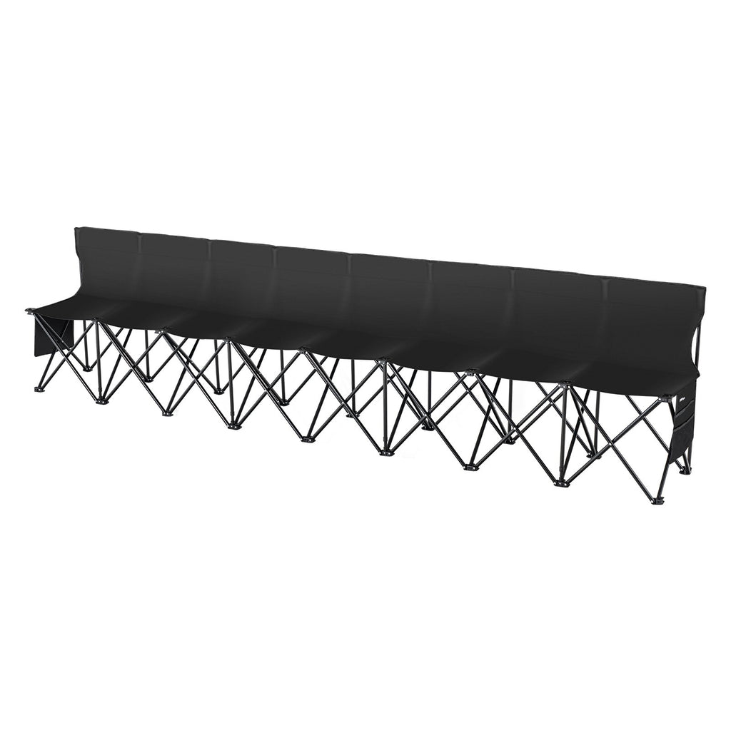 VEVOR 8 Seat Portable Folding Sport Bench Outdoor Camping Chair with Carry Bag
