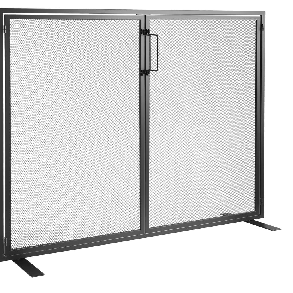 VEVOR Fireplace Screen 1 Panel with Door, Sturdy Iron Mesh Fireplace Screen, 990(L) x780(H)MM Spark Guard Cover, Simple Installation, Free Standing Fire Fence Grate for Living Room Home Decor Modern