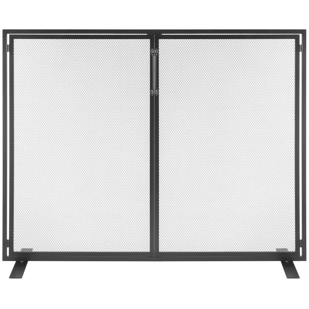 VEVOR Fireplace Screen 1 Panel with Door, Sturdy Iron Mesh Fireplace Screen, 990(L) x780(H)MM Spark Guard Cover, Simple Installation, Free Standing Fire Fence Grate for Living Room Home Decor Modern