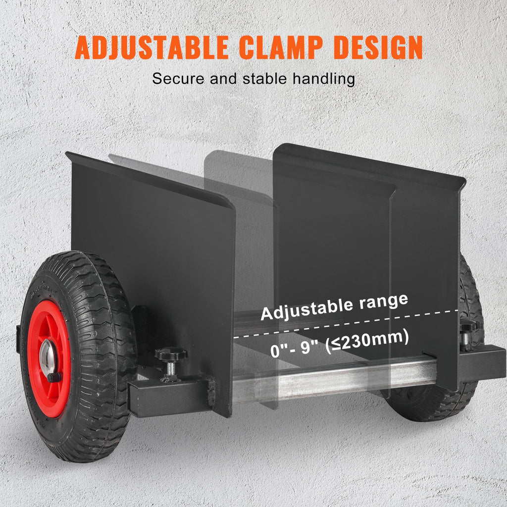 VEVOR Panel Dolly, 600LBS Capacity Slab Dolly, Heavy-duty Drywall Mover with 8" Pneumatic Wheels, Adjustable Clamp Panel Cart for Drywall Sheet, Material Handling, All Terrain Moving Cart