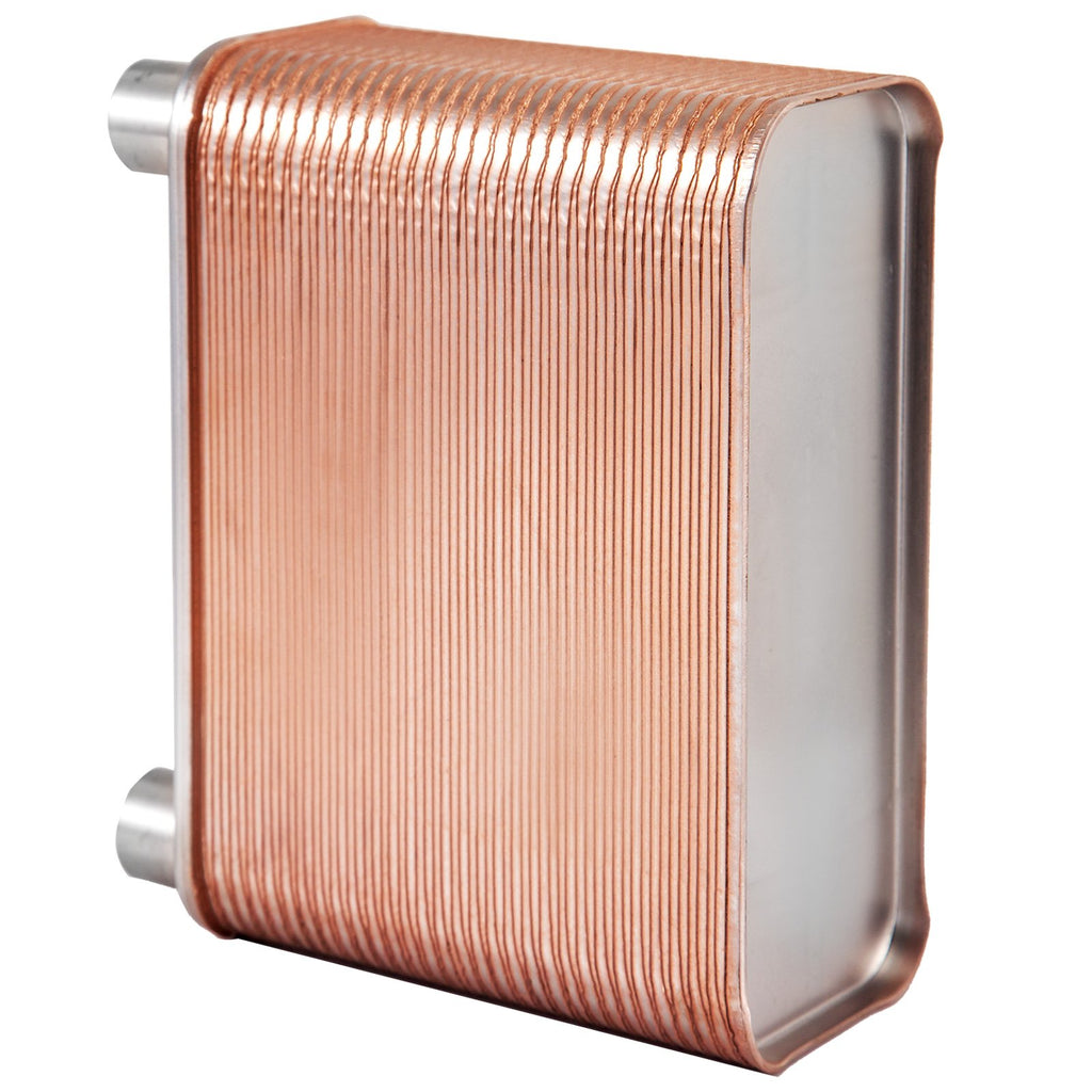 VEVOR Heat Exchanger 3"x7.5" 60 Plates Brazed Plate Heat Exchanger 316L 1/2" BSP FPT Heat Exchanger EATB12 Beer Wort Chiller for Hydronic Heating