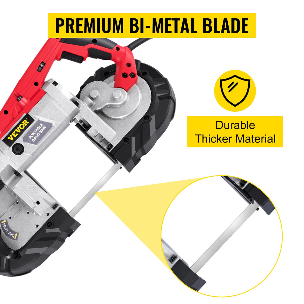 VEVOR Variable-Speed 127mm Deep Cut Portable Band Saw 220V 10Amp Motor Handheld