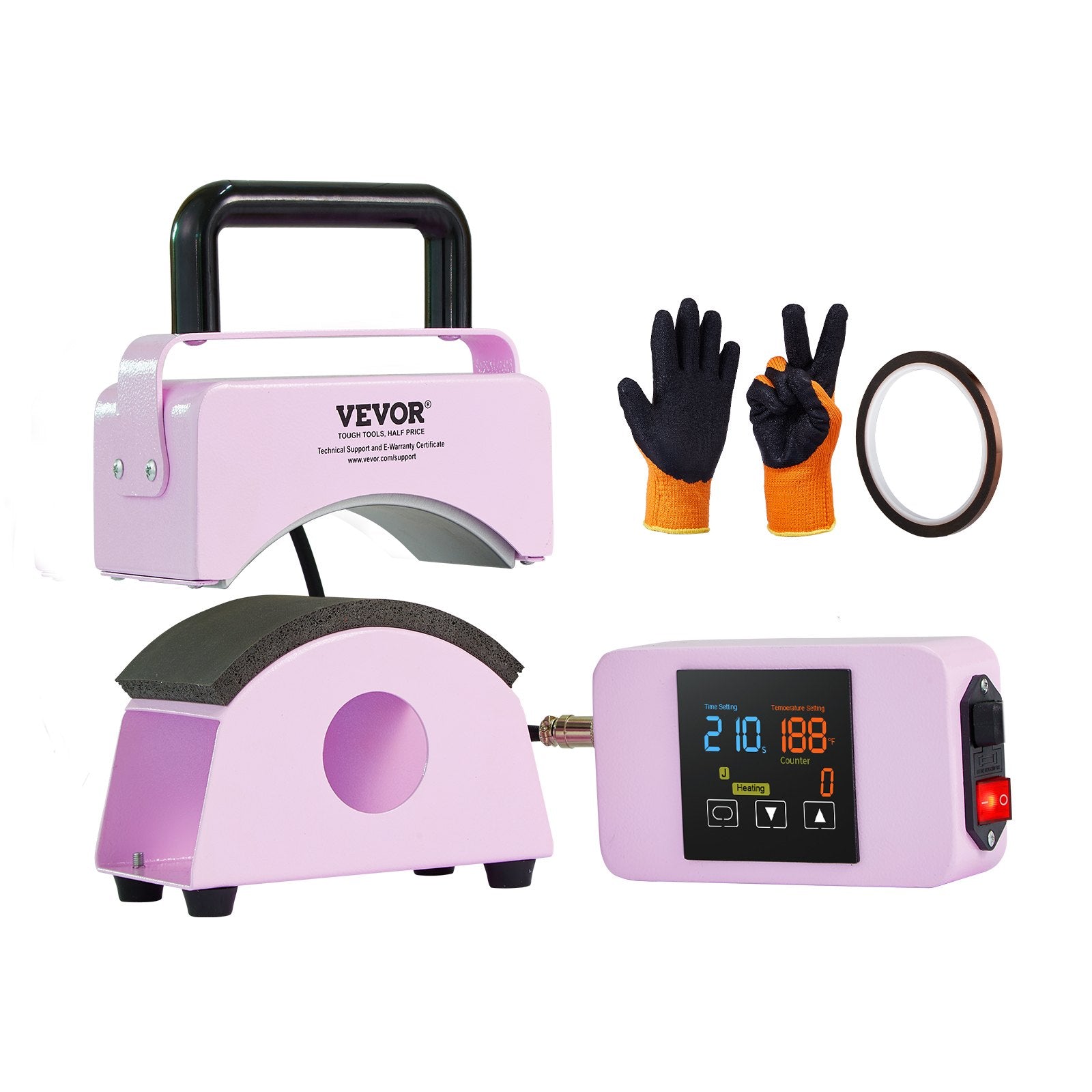 VEVOR Hat Press Machine Mini Hat Heat Press for Caps 5.9x3.15 inch Plate Purple