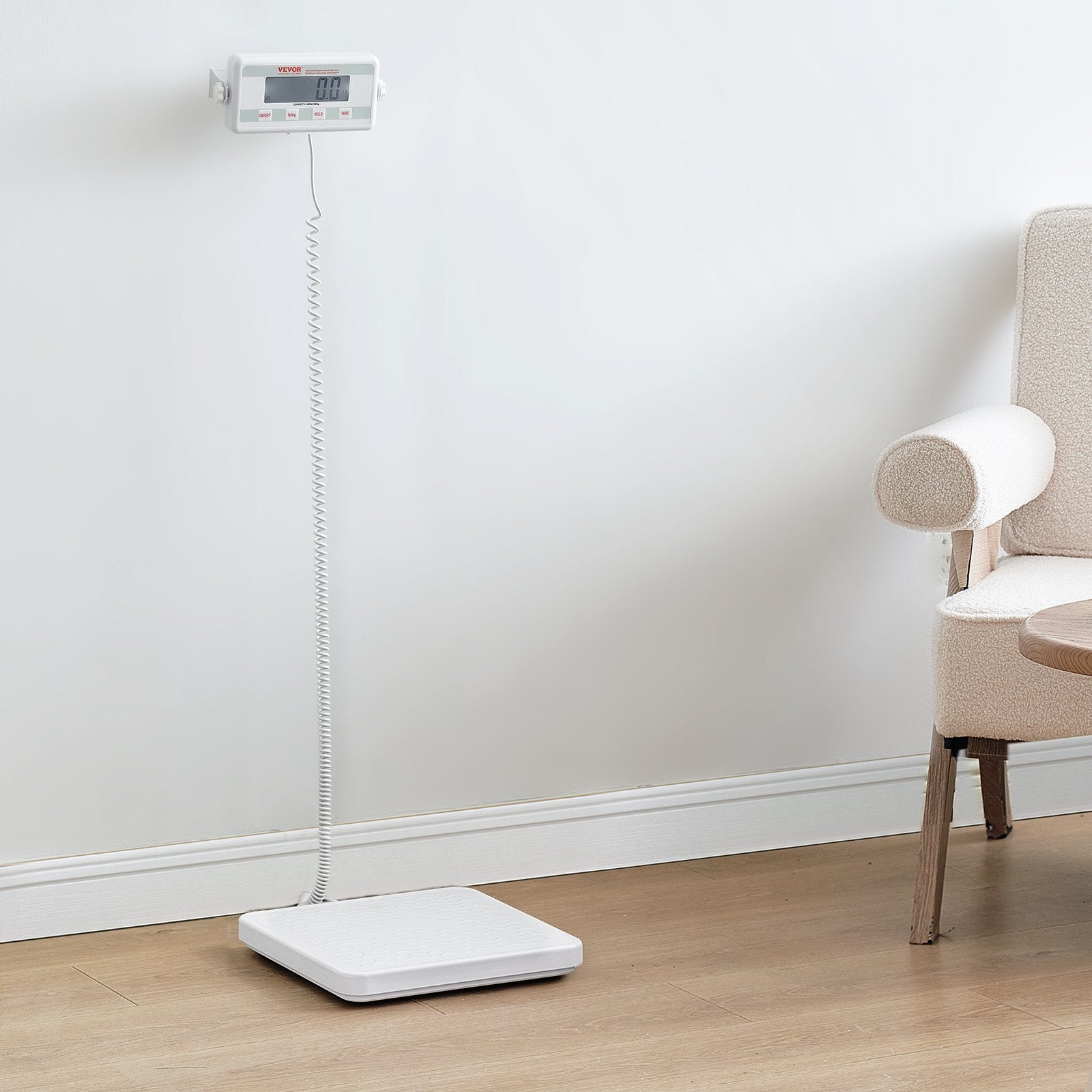 VEVOR Portable Medical Scale, Professional Digital Physician Scale for Weighing - with Anti-slip Platform, 2 Units, Hold & Tare Function, 440LBS Capacity Physician Weight Scale for Gyms Homes Hospital