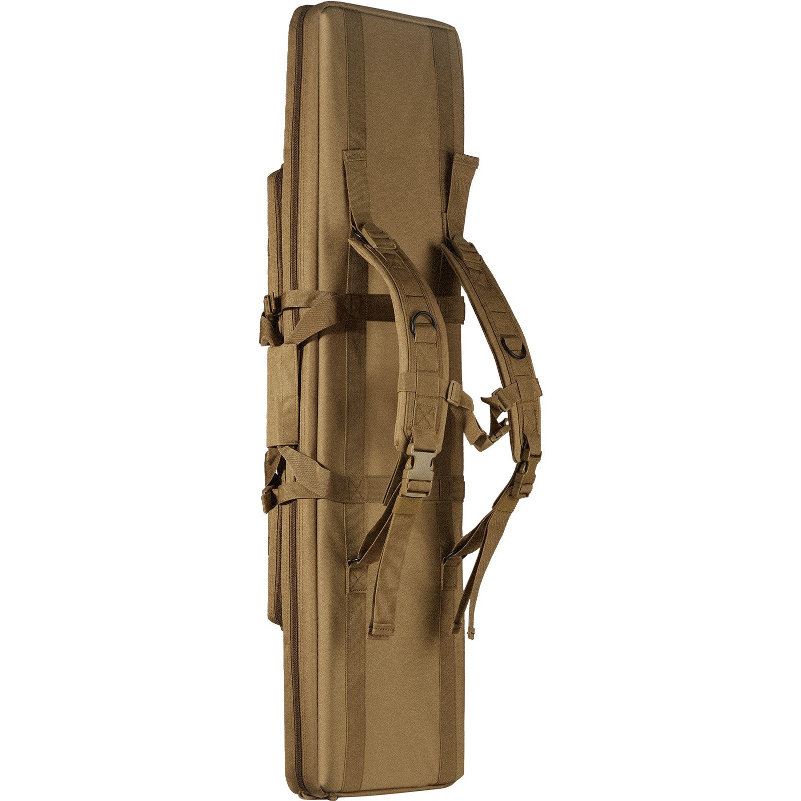 VEVOR Rifle Bag, 36 inch Tactical Double Long Gun Bag, Soft Rifle Case with Lockable Zipper, Portable Handle & Shoulder Strap, 3 Large Storage Pockets Rifle Case for Two 34" Rifles & 2 Pistols, Brown