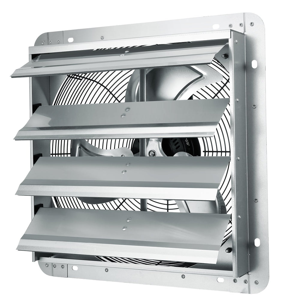 VEVOR Shutter Exhaust Fan, 406 mm High-speed 1400RPM 1506 CFM, Aluminum Wall Mount Attic Fan with AC-motor, Ventilation and Cooling for Greenhouses, Garages, Sheds, Shops