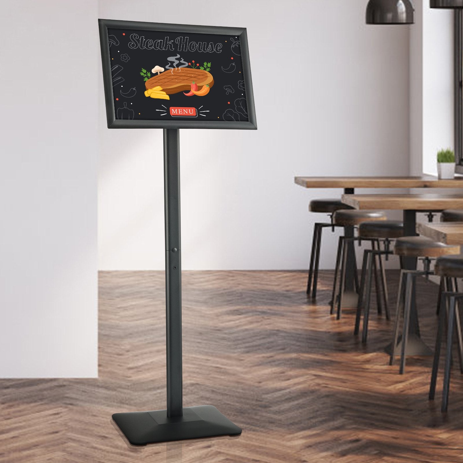 VEVOR Pedestal Sign Holder Adjustable Poster Stand 11 x 17 Inch Metal Base