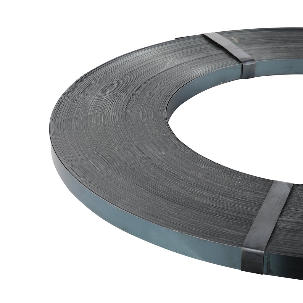 VEVOR Packaging Steel Strapping Roll, 500 m Length x 19 mm Width x 0.55 mm Thickness, 770 kg Break Strength, Heavy Duty Banding Pallet Strap Coil, Portable Strong Banding Packing Metal Straps, Black