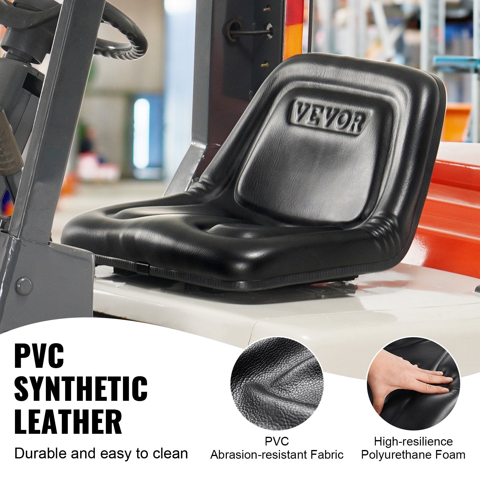 VEVOR Universal Tracor Seat, Lawn Mower Seat with Micro Switch and Drainage Holes, 16-34 cm Extended Slot Tractor Seat for Tractor Loader Excavator