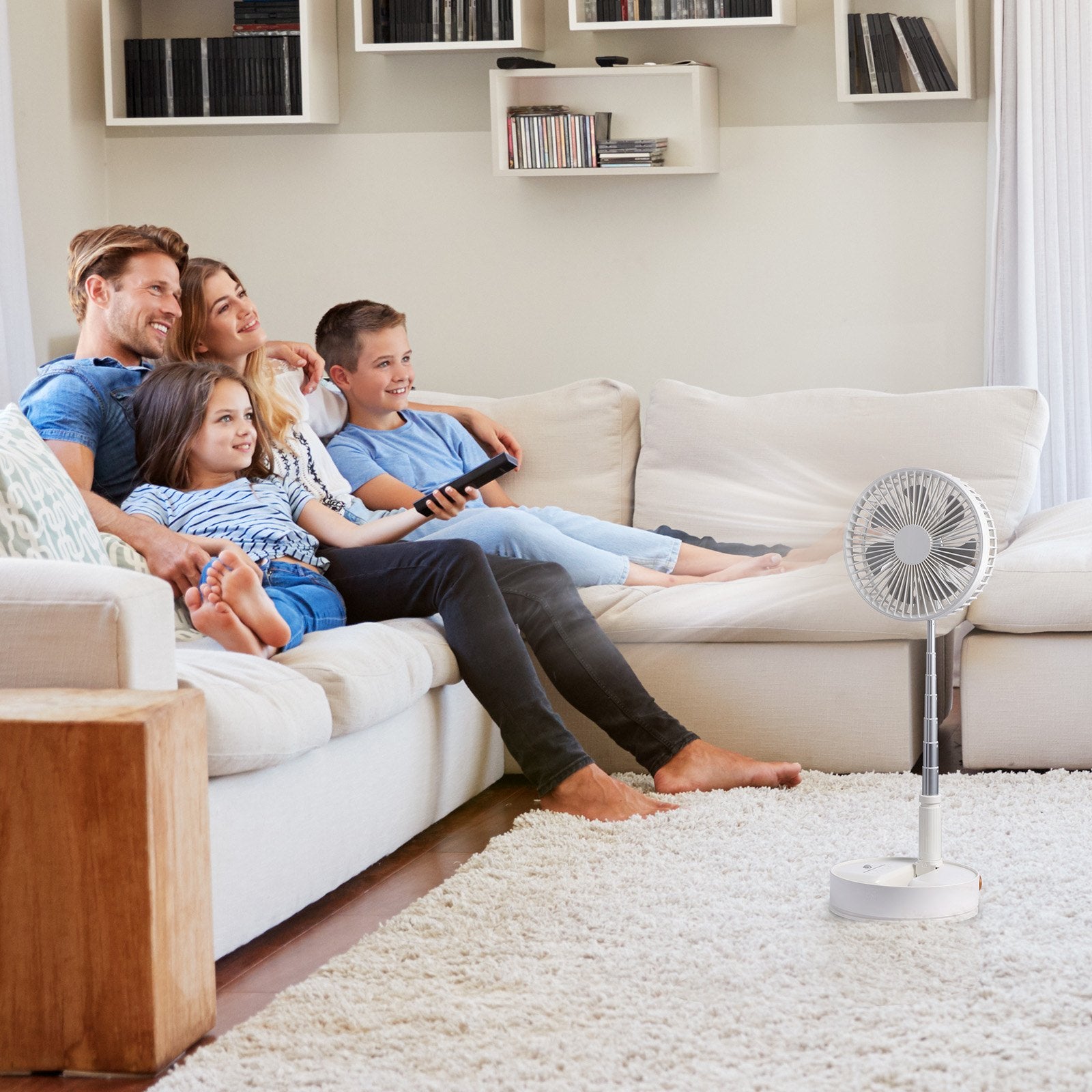 VEVOR 8 Inch Foldable Oscillating Standing Fan with Remote Control,