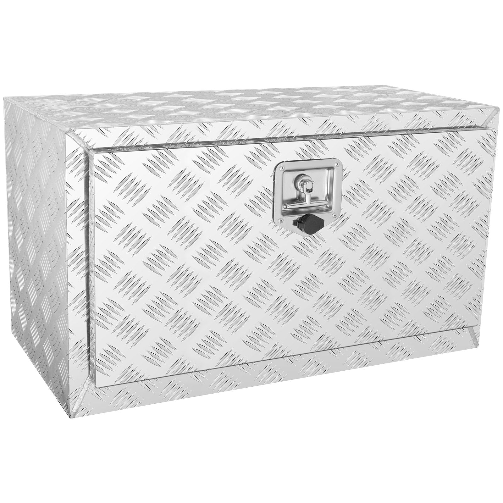 VEVOR Underbody Truck Box, 30"×14"×16" Pickup Storage Box, Heavy Duty Aluminum Diamond Plate Tool Box with Lock and Keys, Waterproof Trailer Storage Box with T-Handle Latch for Truck, Van, Trailer