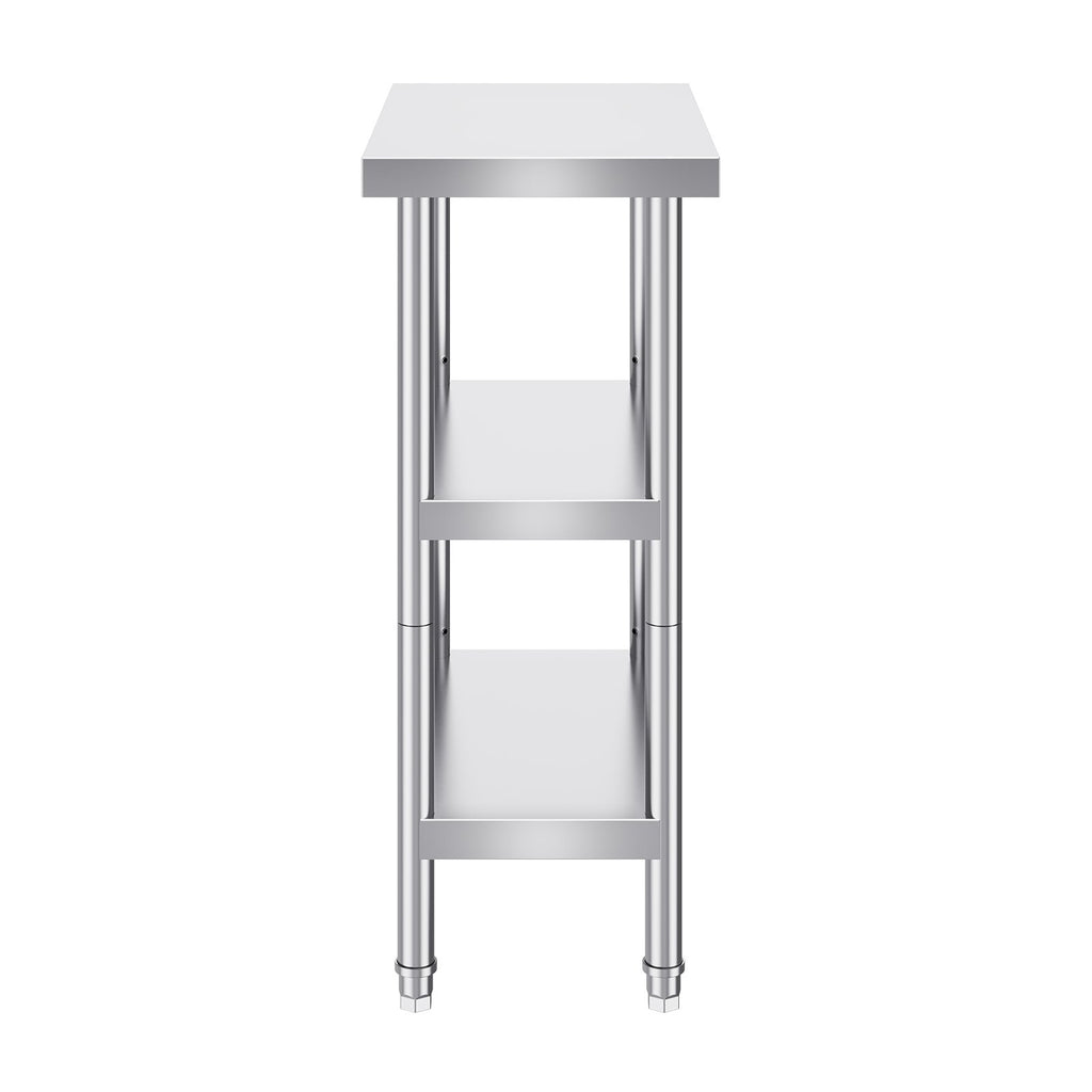 VEVOR Stainless Steel Food Prep Table, 14 x 24 x 34 Inch Commercial Kitchen Worktable, with 2 Adjustable Undershelf, Heavy Duty Prep Table Metal Work Table for BBQ, Kitchen, Home, and Garage