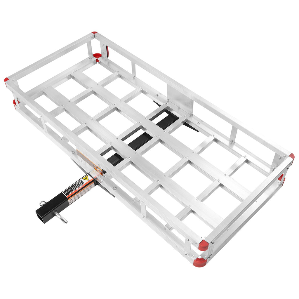 VEVOR 49.4 x 22.4 x 7.1 in Hitch Cargo Carrier, 500lb Capacity Trailer Hitch Mount Aluminum Cargo Basket, Luggage Carrier Rack Fits 2" Hitch Receiver for SUV Truck Pickup Camping