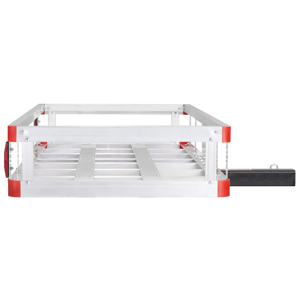 VEVOR 49.4 x 22.4 x 7.1 in Hitch Cargo Carrier, 500lb Capacity Trailer Hitch Mount Aluminum Cargo Basket, Luggage Carrier Rack Fits 2" Hitch Receiver for SUV Truck Pickup Camping