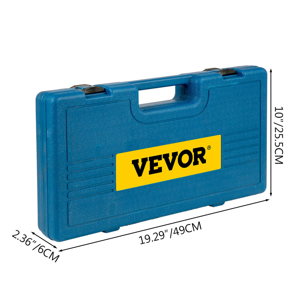 VEVOR Impact Sockets Set 1/2 Inch Drive 26 PCS Metric 10mm - 36mm Deep 6-Point Set