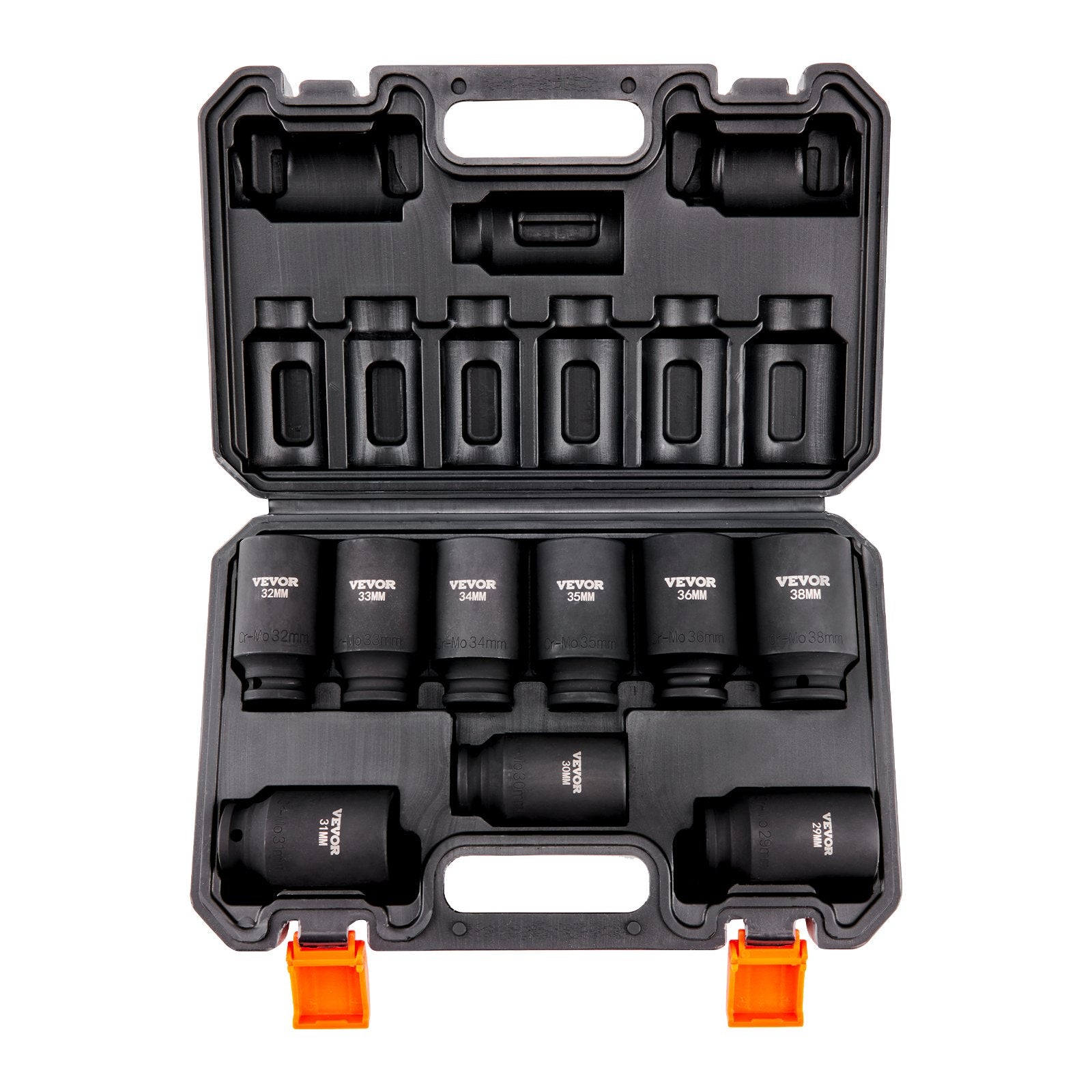 VEVOR Impact Sockets Set 9pcs 6-Point 1/2in Metric Drive Bit Ratchet Tool Kit