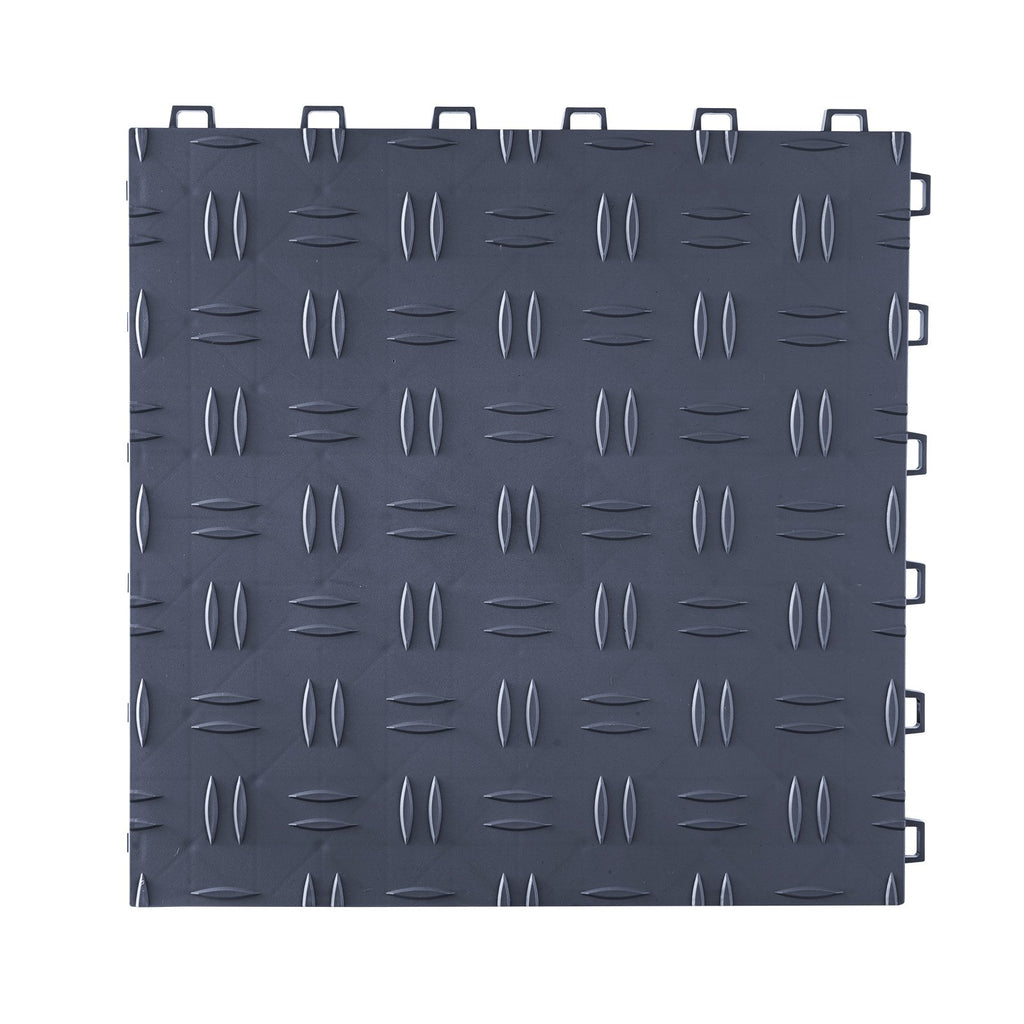 VEVOR Garage Tiles Interlocking, 12 x 12 x 0.53 inch 50 Pack Garage Floor Covering Tiles, Non-Slip Double-Sided Texture Garage Flooring Tiles, for Garages, Basements, Repair Shops, Graphite Gray