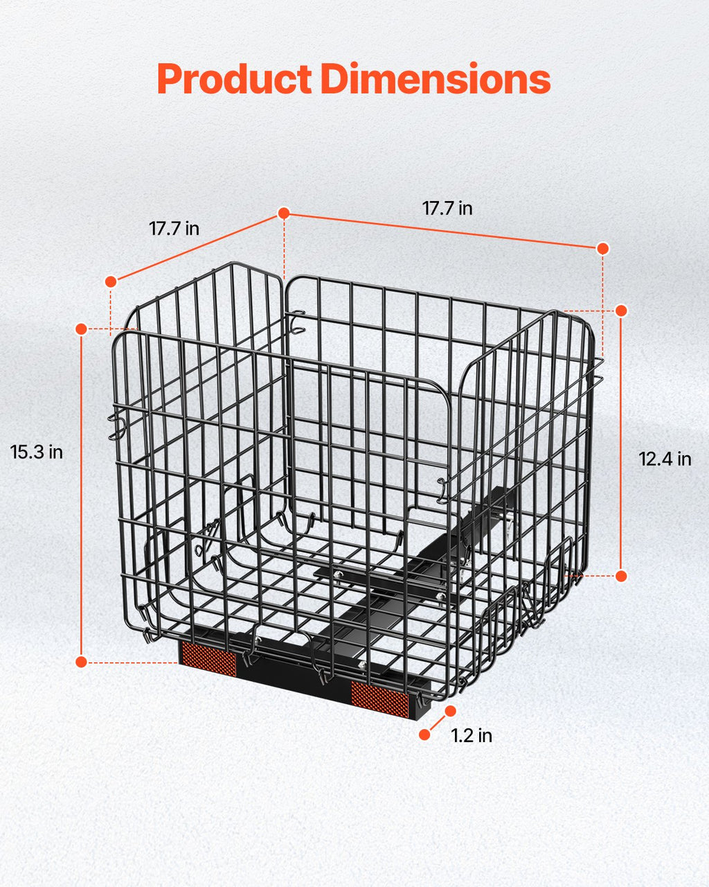 VEVOR Scooter Rear Basket, Folding Metal Wire Basket, Heavy Duty & Spacious Cargo Basket, Works with 1-inch Receiver, Compatible with Most Golden, Drive & Pride Mobility Scooter