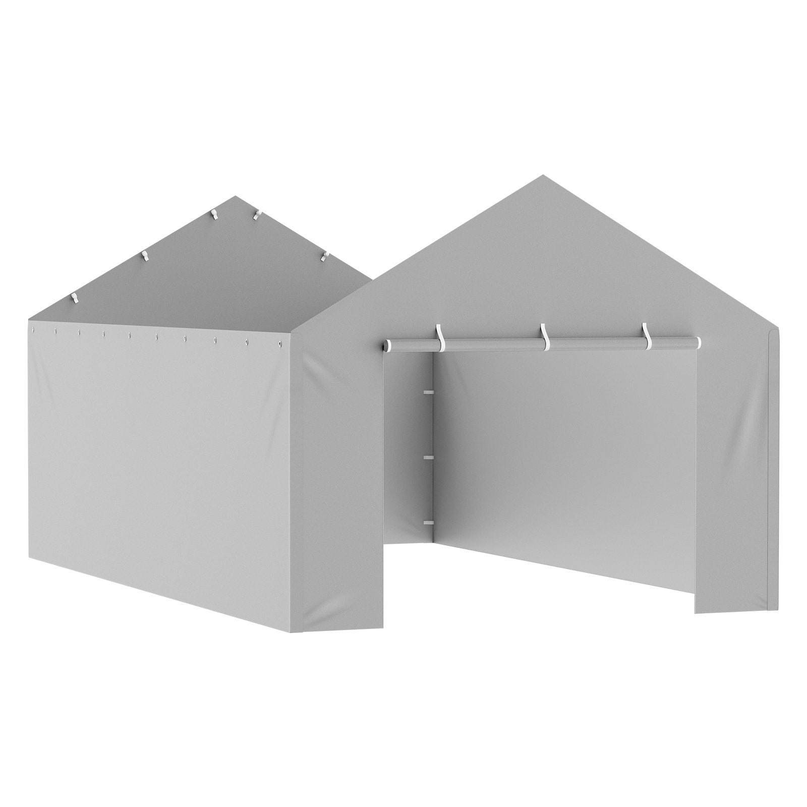 VEVOR Carport Replacement Canopy Cover Side Wall 6 x 3.6 m, Garage Tent Shelter Tarp Heavy-Duty Waterproof & UV Protected, Easy Installation with Ball Bungees,Grey (Top and Frame Not Included)
