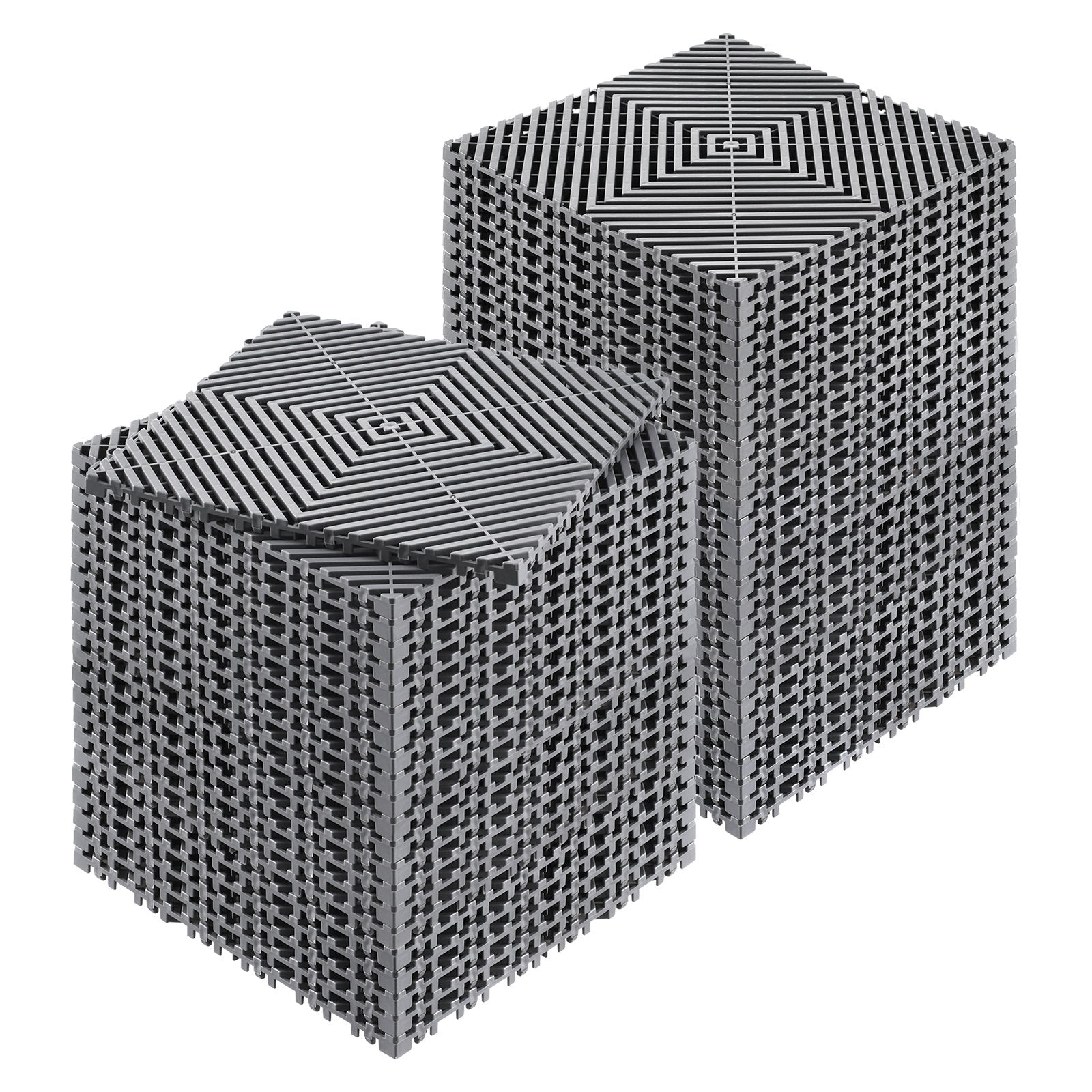 VEVOR Interlocking Drainage Mat, 31 x 31 cm Modular Interlocking Cushion, 50 Pcs Splicing Drainage Mats, Non-Slip Gray PP Drainage Floor Tile and Shower Mat, for Garage, Garden, Kitchen & Outdoor