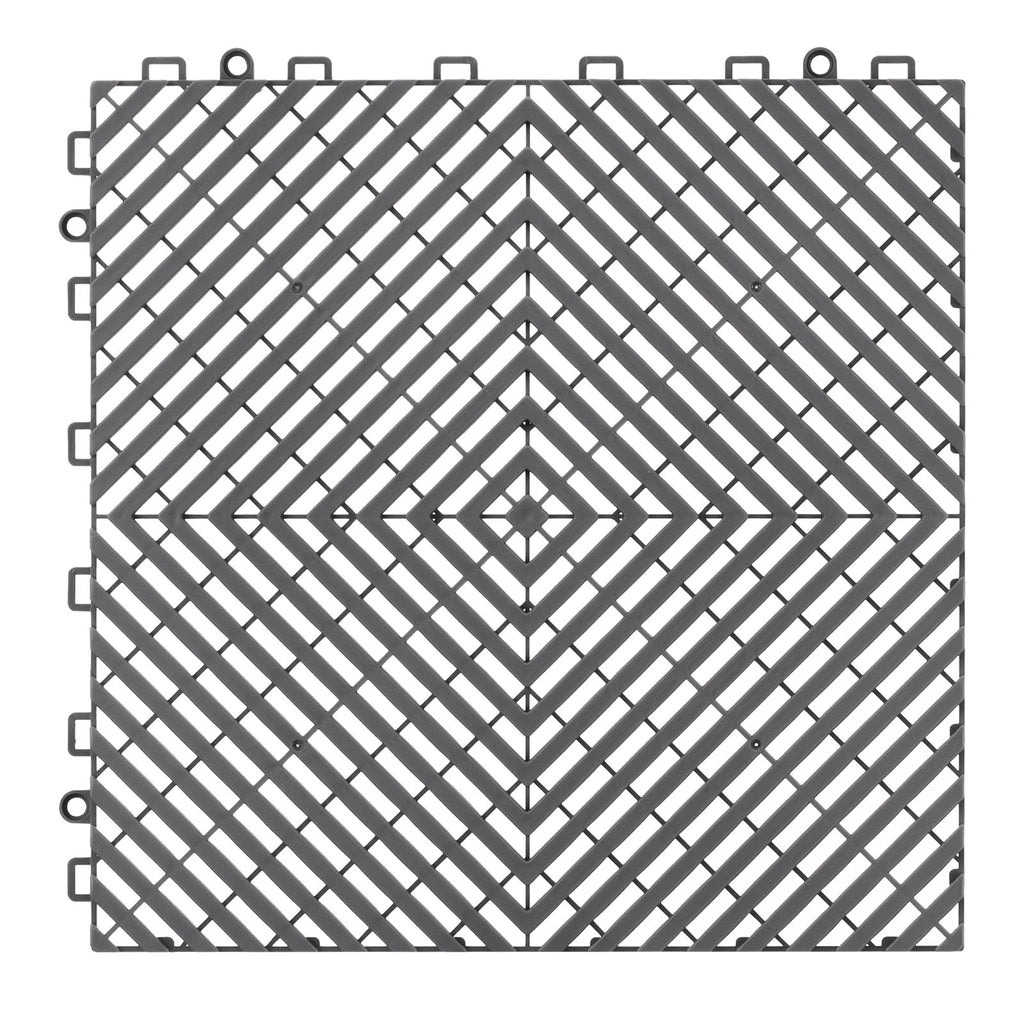 VEVOR Interlocking Drainage Mat, 31 x 31 cm Modular Interlocking Cushion, 50 Pcs Splicing Drainage Mats, Non-Slip Gray PP Drainage Floor Tile and Shower Mat, for Garage, Garden, Kitchen & Outdoor