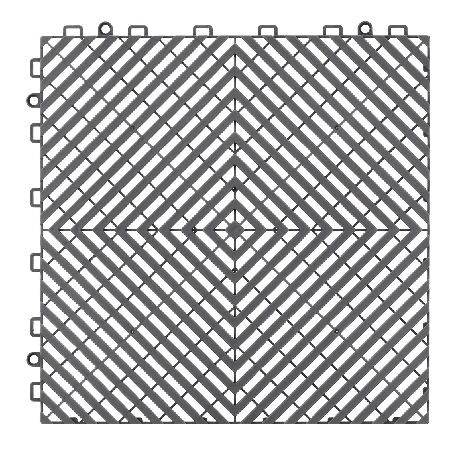 VEVOR Interlocking Drainage Mat, 31 x 31 cm Modular Interlocking Cushion, 50 Pcs Splicing Drainage Mats, Non-Slip Gray PP Drainage Floor Tile and Shower Mat, for Garage, Garden, Kitchen & Outdoor
