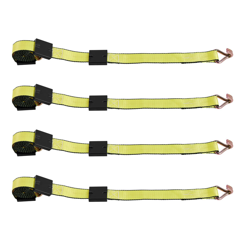 VEVOR Wheel Chock Tie-Down Kit, Deck-Style Trailer Tie Down Strap, Car Tie Down Kit with J-Hook, Break Strength 4540 kg & Working Load 1512 kg Motorcycle Tie-Down System for SUVs, Trailers, Trucks